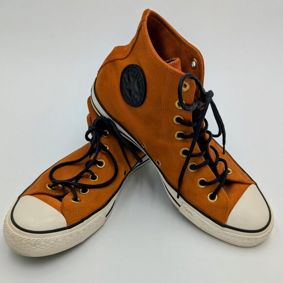 Converse Chuck Taylor All Star Cognac Brown Leather High-top Sneakers M8.5 W10.5 - Picture 2 of 16